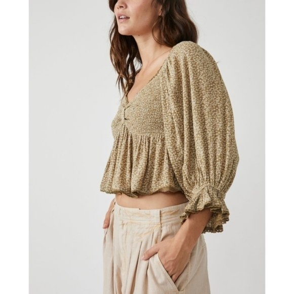 FREE PEOPLE Brittnee Printed Top / Tropical Nut - Picture 5 of 13